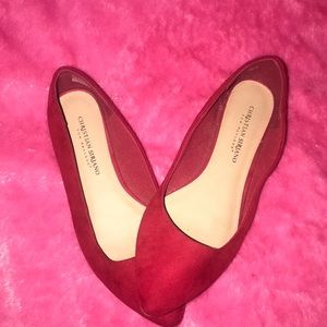 Red Pointed Toe Flats
